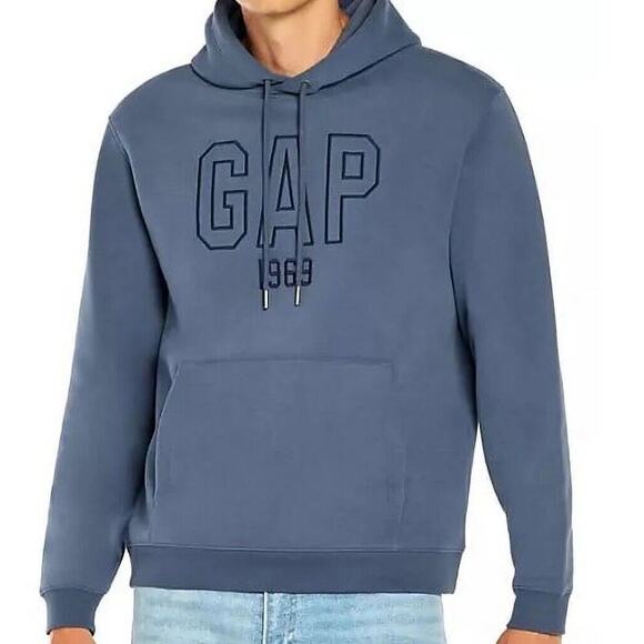 GAP Other - Gap Small S Varsity Sweatshirt Unisex Hoodie Embroidered Pullover Indigo Blue
